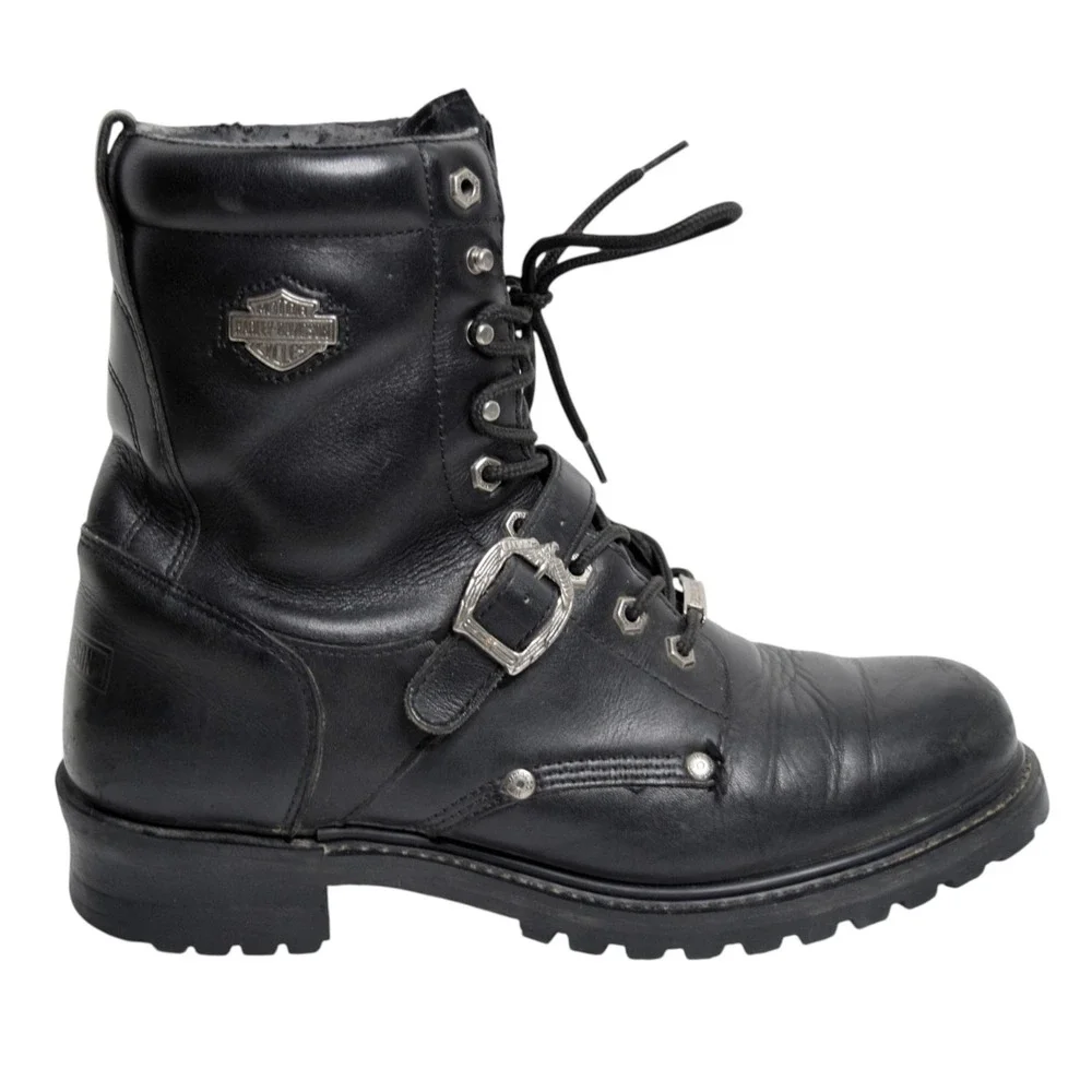 Harley-Davidson Faded Glory Mens 13 Black Leather Motorcycle Riding Boots 91003